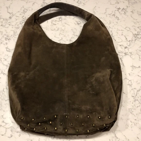Worth New York Suede Studded Shoulder Bag - Picture 1 of 10